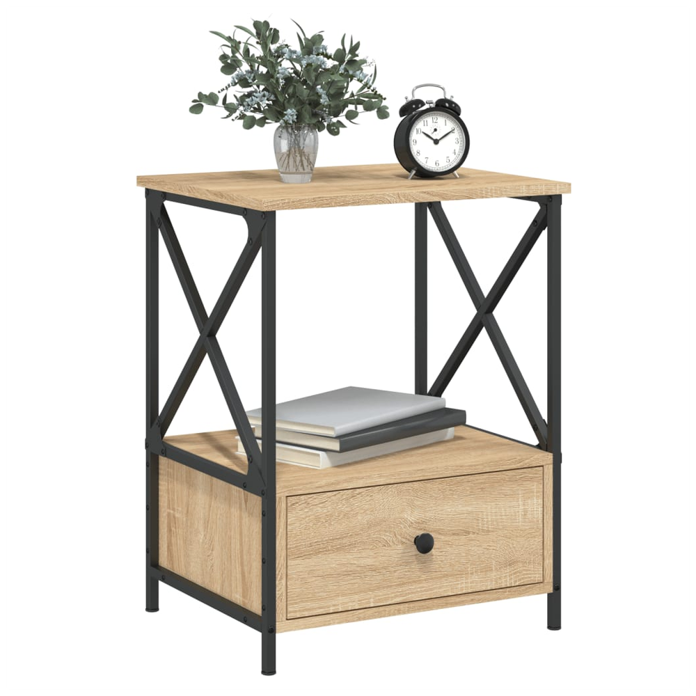 vidaXL Bedside Tables 2 pcs Sonoma Oak 50x41x65 cm Engineered Wood S0671262889