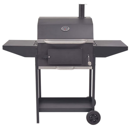 BBQ Charcoal Smoker with Bottom Shelf Black S069810257