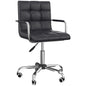 Mid Back PU Leather Home Office Chair Swivel Desk Chair with Arm, Wheel, Black S0671114497