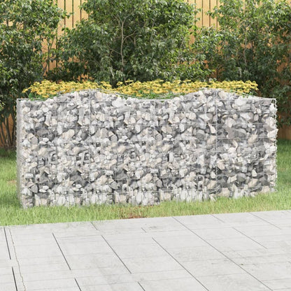 Arched Gabion Raised Bed 200x50x100 cm Galvanised Iron S0671171948