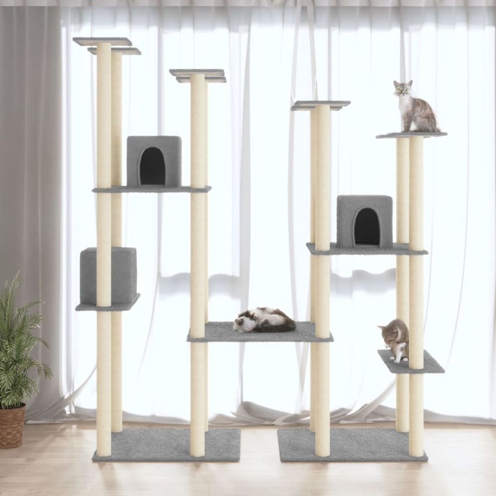 vidaXL Cat Tree with Sisal Scratching Posts Cream 174 cm V0671023114