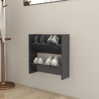 vidaXL Wall Shoe Cabinets 2 pcs High Gloss Black 60x18x90cm Engineered Wood V0671189615