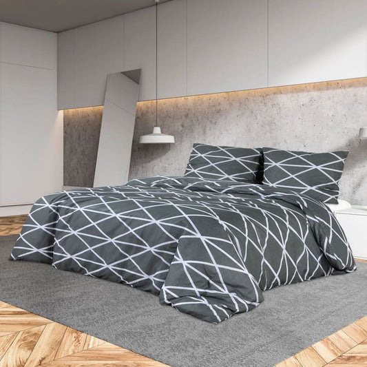 Duvet Cover Set Grey 140x200 cm Cotton S0671078191