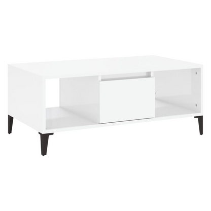 vidaXL Coffee Table High Gloss White 90x50x36.5 cm Engineered Wood S0671105438