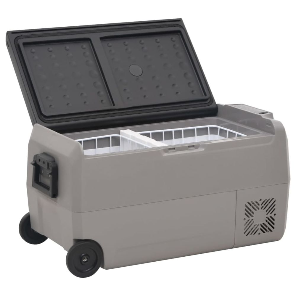 vidaXL Cool Box with Wheel and Handle Black & Grey 50 L PP & PE S0671210604