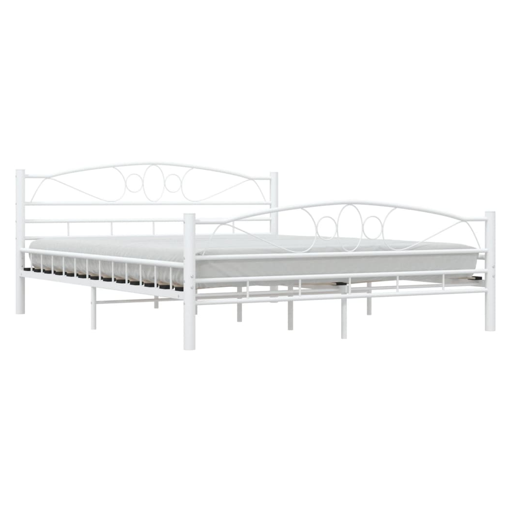 vidaXL Bed Frame White Metal 160x200 cm S069796136