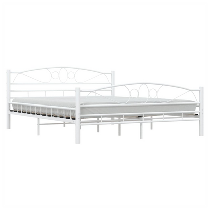 vidaXL Bed Frame White Metal 160x200 cm S069796136