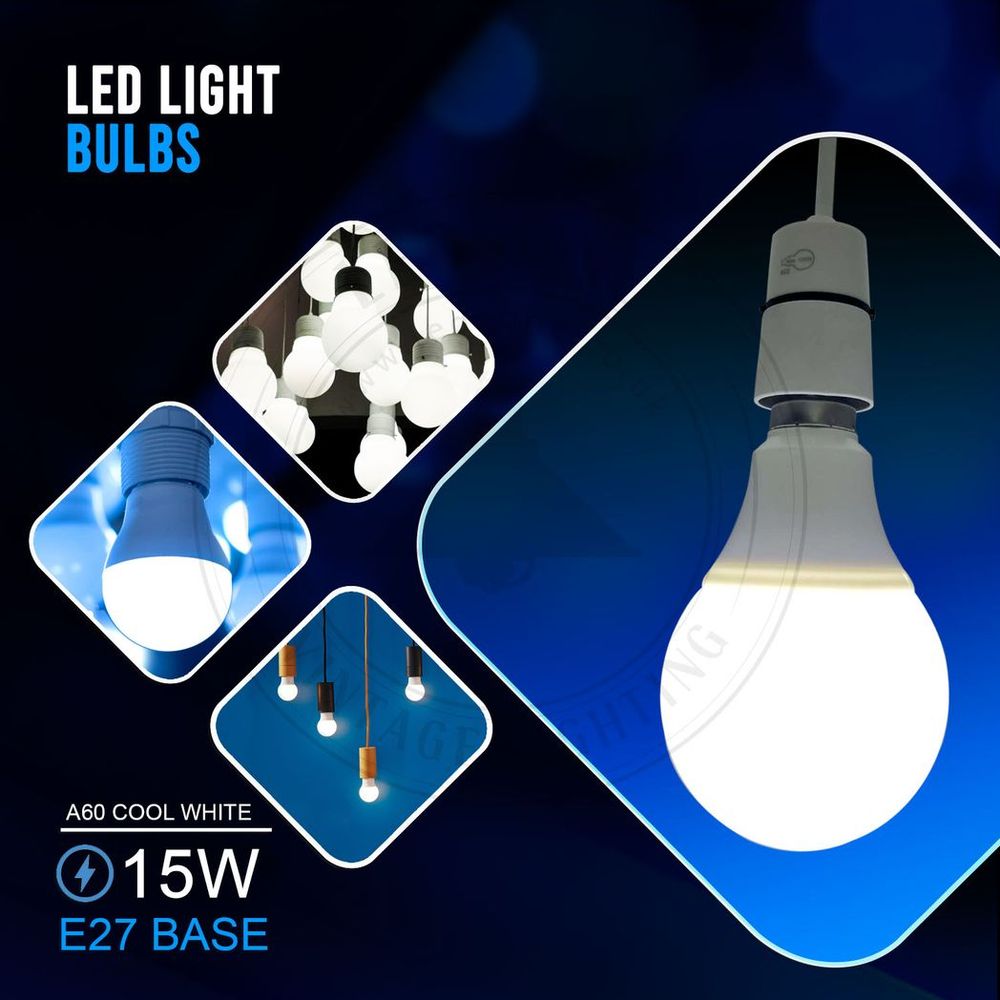 15W E27 Screw LED Light GLS bulbs, Energy Saving Edison Cool White 6000K non dimmable lights V0671114344