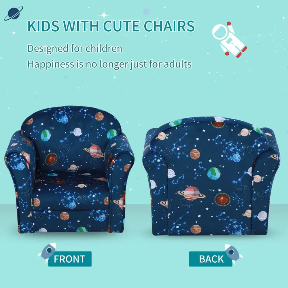 Children Kids Mini Sofa Armchair, Planet-Themed Chair, for Bedroom, Playroom S0671097240