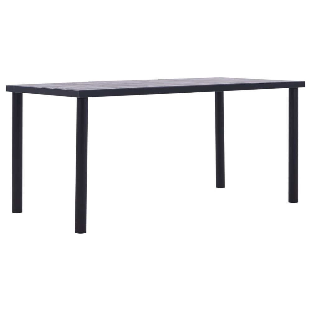 Dining Table Black and Concrete Grey 120x60x75 cm MDF V0671209401