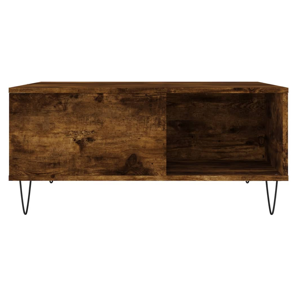 vidaXL Coffee Table Smoked Oak 80x80x36.5 cm Engineered Wood S0671257072