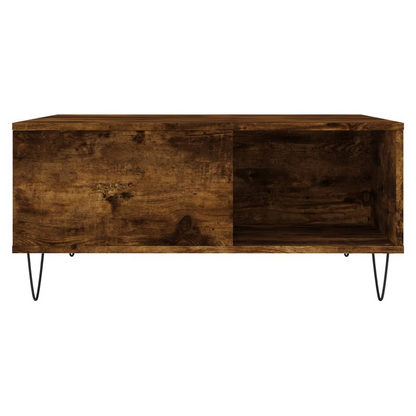 vidaXL Coffee Table Smoked Oak 80x80x36.5 cm Engineered Wood S0671257072