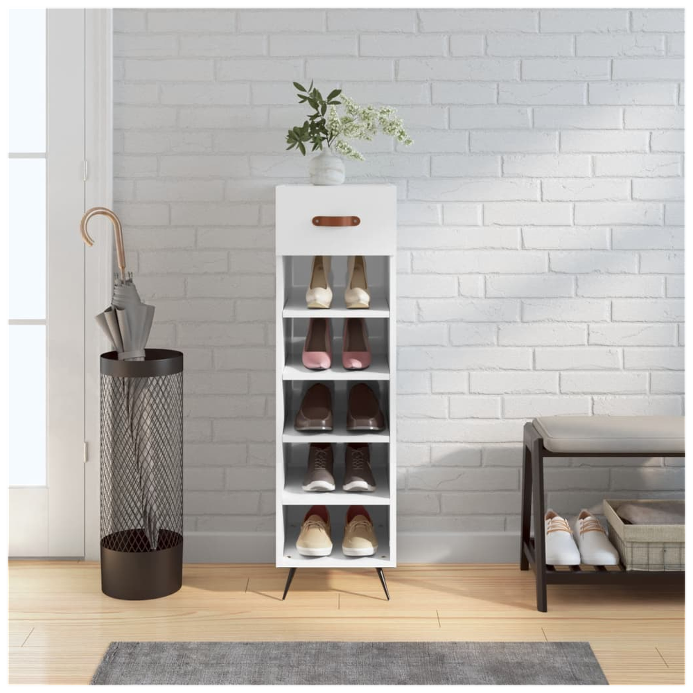 vidaXL Shoe Cabinet White 30x35x105 cm Engineered Wood S0671258641