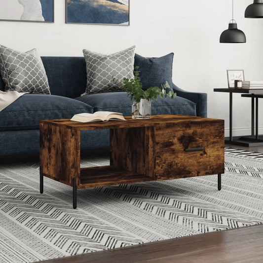 vidaXL Coffee Table Smoked Oak 90x50x40 cm Engineered Wood S0671256987