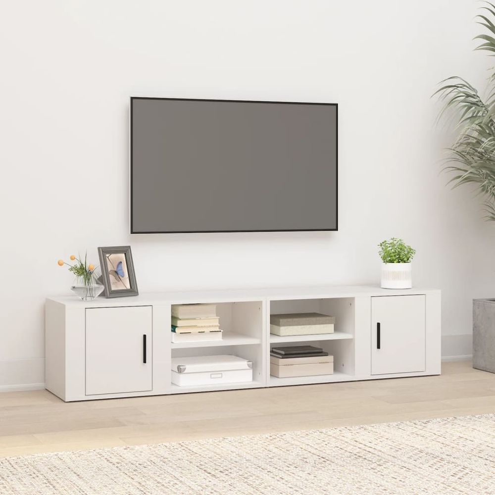 vidaXL TV Cabinet White 80x31,5x36 cm Engineered Wood V0671393619