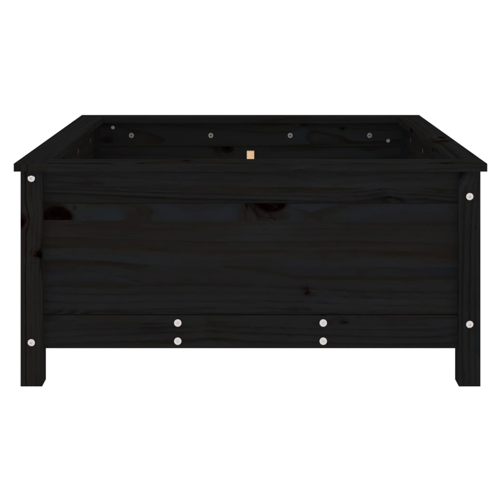 vidaXL Garden Planter Black 82.5x82.5x39 cm Solid Wood Pine S0671357932