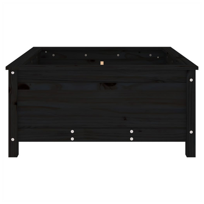 vidaXL Garden Planter Black 82.5x82.5x39 cm Solid Wood Pine S0671357932