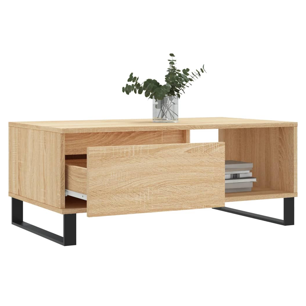 vidaXL Coffee Table Sonoma Oak 90x50x36.5 cm Engineered Wood S0671358943