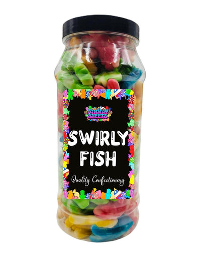 Swirly Fish Gummy Jelly Retro Sweets Gift Jar