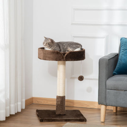 Small Cat Tree for Indoor Cats W/ Sisal Scratching Post Bed Cushion Toy Pawhut S0671081193