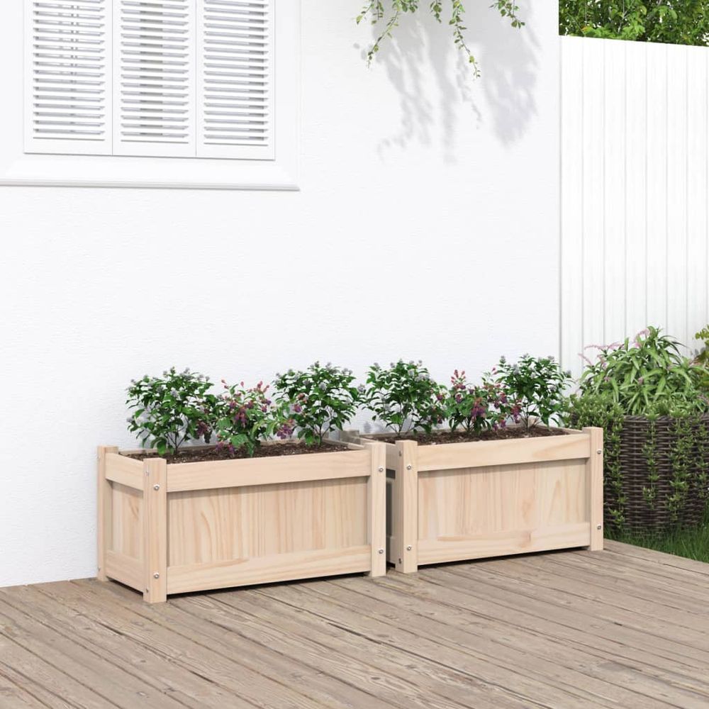 vidaXL Garden Planters 2 pcs Solid Wood Pine S0671383078