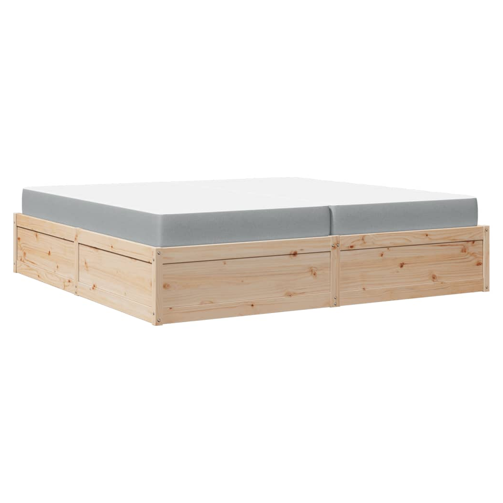 vidaXL Bed with Mattress 200x200 cm Solid Wood Pine S0671489419