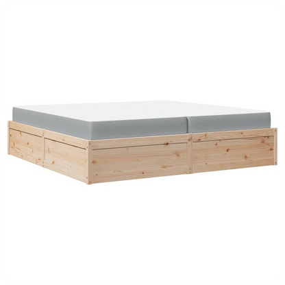 vidaXL Bed with Mattress 200x200 cm Solid Wood Pine S0671489419