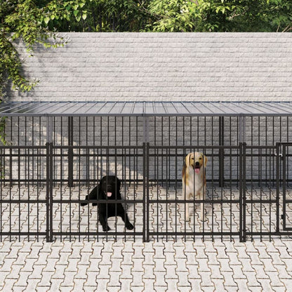 Outdoor Dog Kennel Steel 194 x 193.5 x 100 cm to 976 x 198 x 128 cm V0671100139