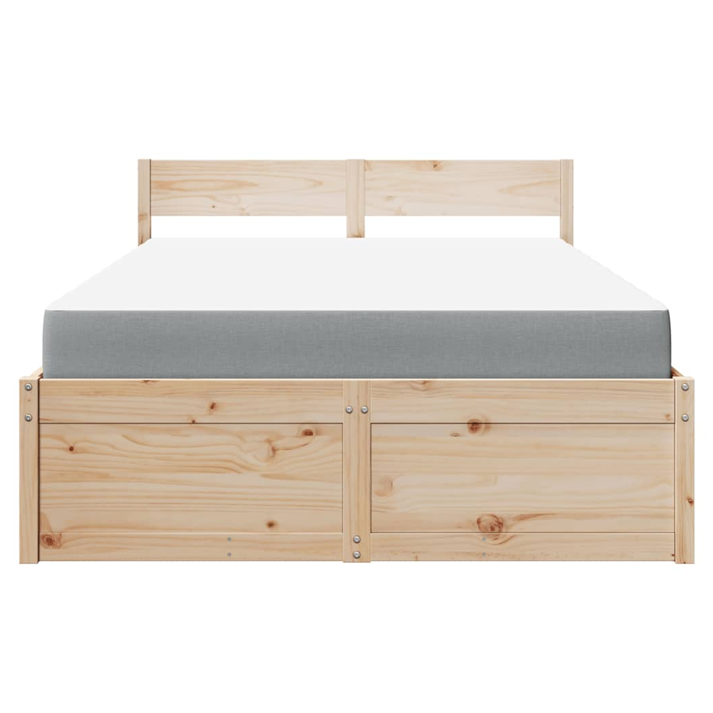 vidaXL Bed with Drawers and Mattress 120x200 cm Solid Wood Pine S0671489434