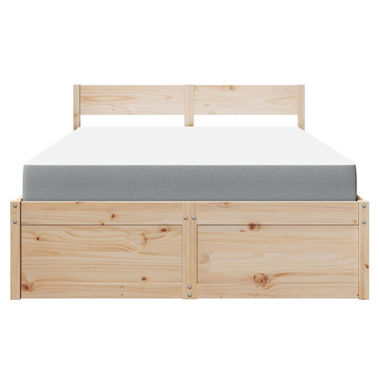 vidaXL Bed with Drawers and Mattress 120x200 cm Solid Wood Pine S0671489434