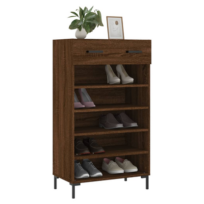 vidaXL Shoe Cabinet Brown Oak 60x35x105 cm Engineered Wood S0671259862