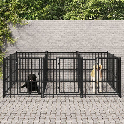 Outdoor Dog Kennel Steel 103 x 198 x 128 cm to 976 x 198 x 128 cm V0671100129