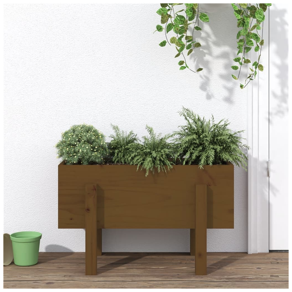 vidaXL Garden Planter Honey Brown 62x30x38 cm Solid Wood Pine S0671357880