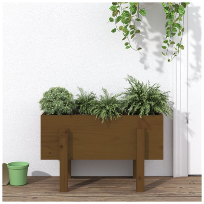 vidaXL Garden Planter Honey Brown 62x30x38 cm Solid Wood Pine S0671357880