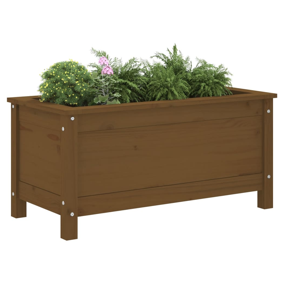 Garden Planter Honey Brown 82.5x40x39 cm Solid Wood Pine S0671358063