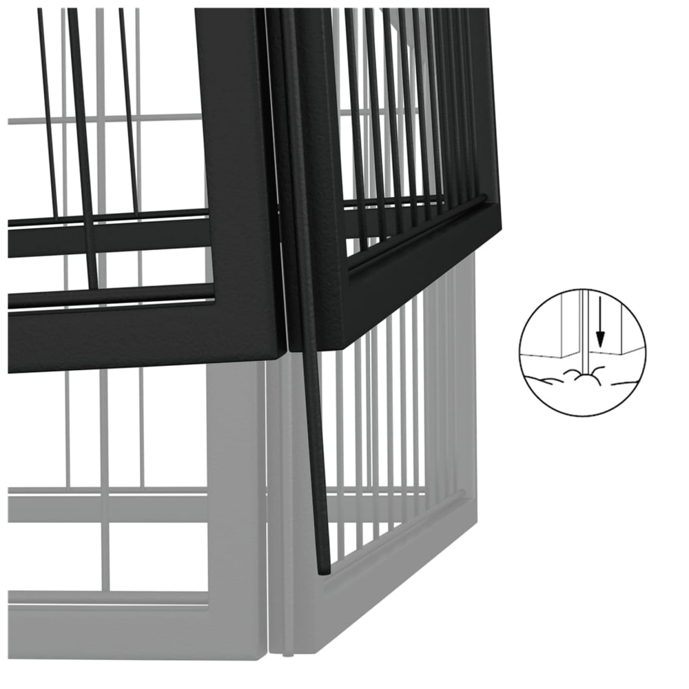 8-40 Panel Dog Playpen Black 100x50 cm to 1100 x 900 x 50 cm Powder-coated Steel V0671091762