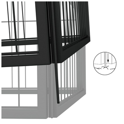 8-40 Panel Dog Playpen Black 100x50 cm to 1100 x 900 x 50 cm Powder-coated Steel V0671091762