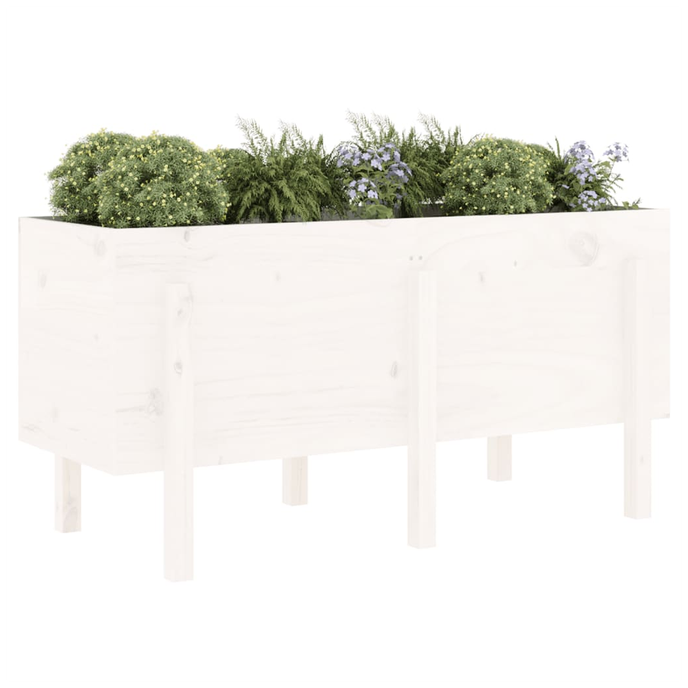 vidaXL Garden Raised Bed White 121x50x57 cm Solid Wood Pine S0671358003