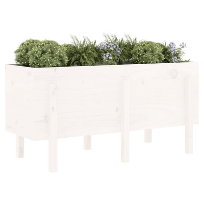 vidaXL Garden Raised Bed White 121x50x57 cm Solid Wood Pine S0671358003