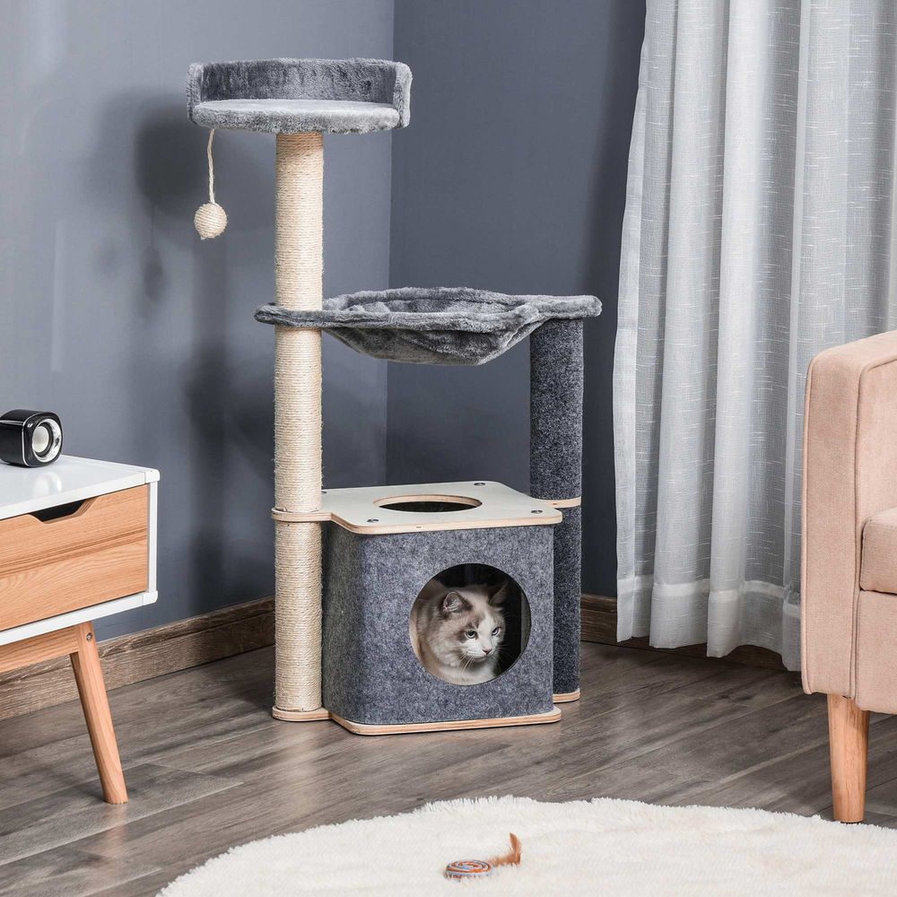 Cat Tree Tower Climbing Activity Center with Sisal Scratching Post, Pawhut S0671081226