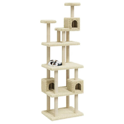 vidaXL Cat Tree with Sisal Scratching Posts Cream 188 cm V067940228