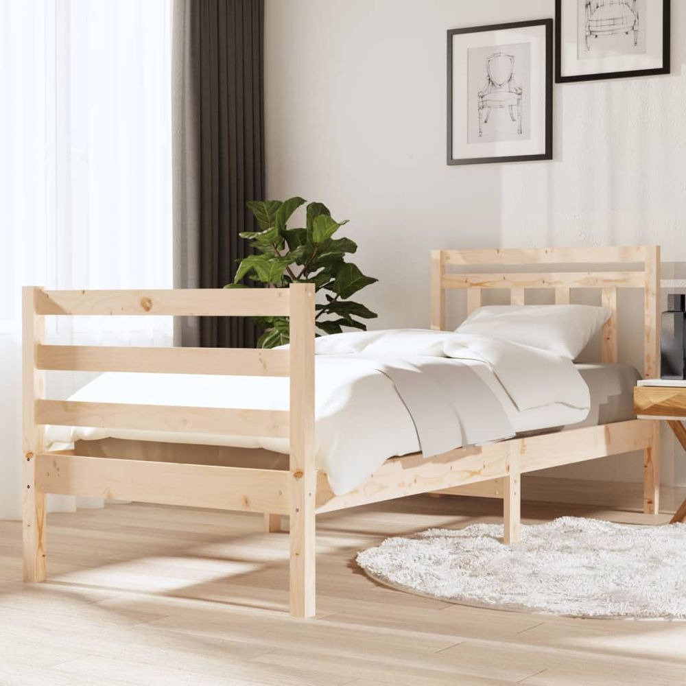 Bed Frame Solid Wood 75x190 cm to 200 x 200 cm V067942745