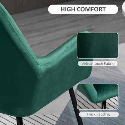 Modern Accent Chair Velvet-Feel Upholstered Lounge Armchair Metal Base Green S0671347044