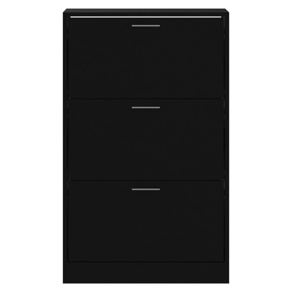 Shoe Cabinet Black 63x24x103 cm Engineered Wood S0671085592