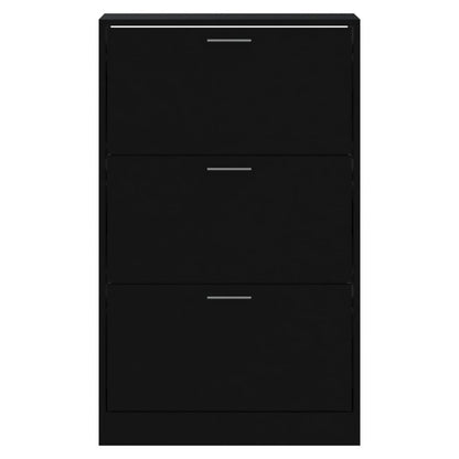 Shoe Cabinet Black 63x24x103 cm Engineered Wood S0671085592