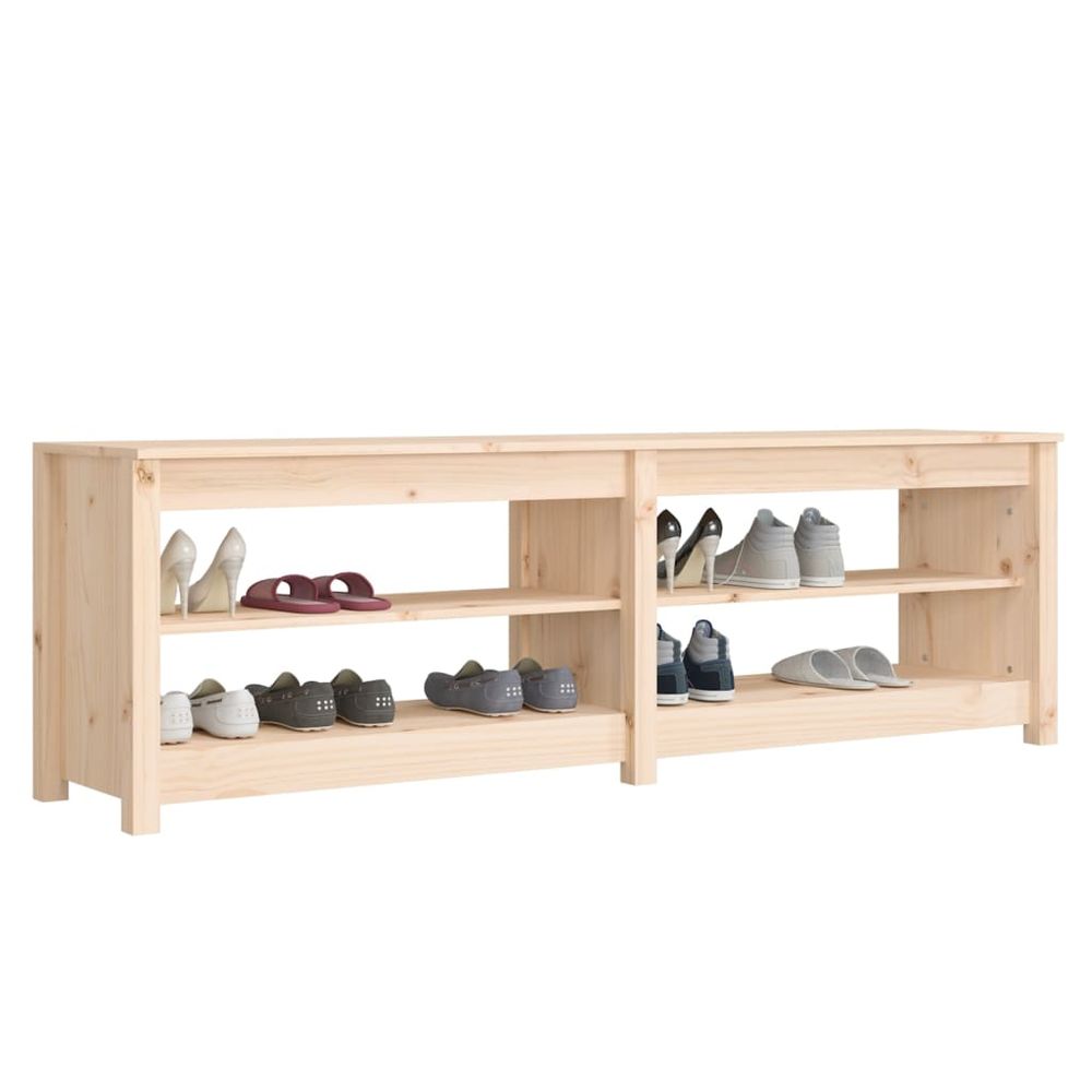 Shoe Bench 160x36.5x50 cm Solid Wood Pine S0671093163