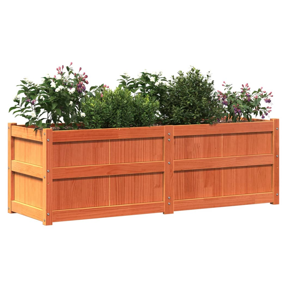 vidaXL Garden Planter Wax Brown 150x50x50 cm Solid Wood Pine S0671394882