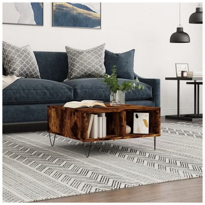 vidaXL Coffee Table Smoked Oak 60x60x30 cm Engineered Wood S0671257461