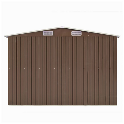 vidaXL Garden Shed 257x298x178 cm Metal Brown V0671188121