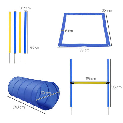 Pet Agility Training Equipment Dog Play Run Jump (Poles + Hurdle + Tunnel + S0671071209